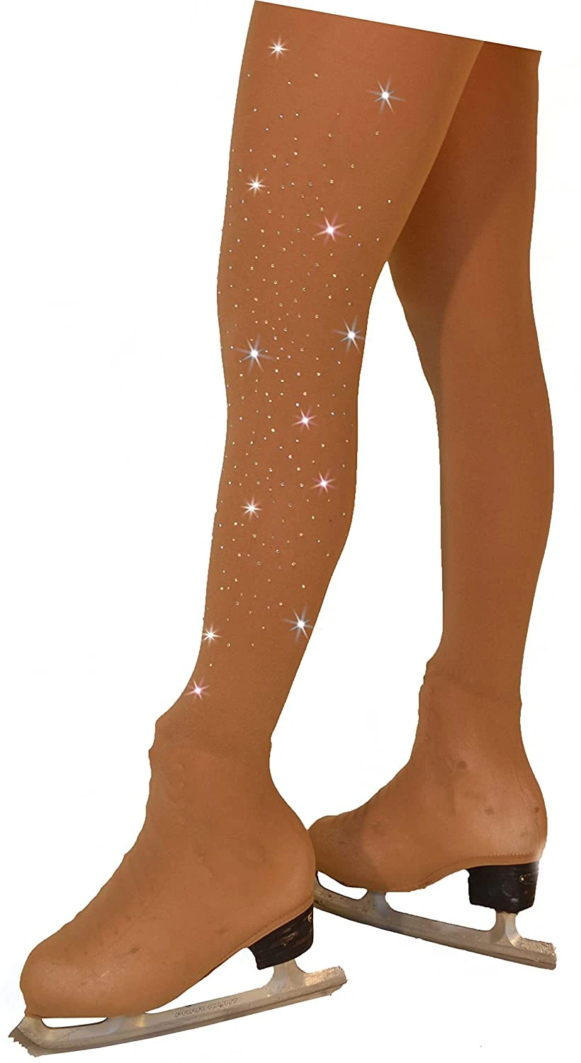 ChloeNoel - Over the Boot Skating Tights with Crystals (Medium Tan) ChloeNoel - Over The Boot Skating Tights With Crystals (Medium Tan) -Impala Sale Store Chloe Noel Over the Boot Tights TB3332 w. Crystal