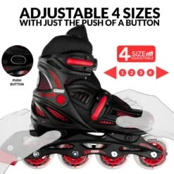 Crazy - 148 Adjustable Inline Skate - Black / Red -Impala Sale Store Crazy 148black 3