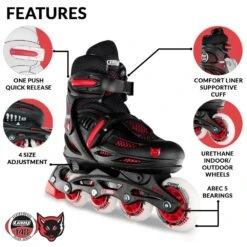 Crazy - 148 Adjustable Inline Skate - Black / Red -Impala Sale Store Crazy 148black 4