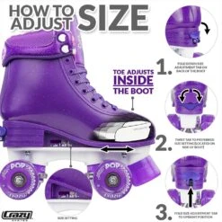 Crazy - Glitter Pop Adjustable Quad Skates - Purple -Impala Sale Store Crazy GlitterPop purple 4