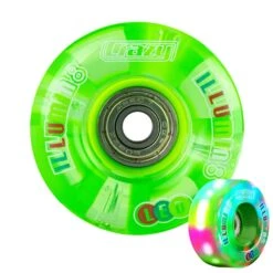 Crazy - Illumin8 LED Light Up Wheels (2-Pack) -Impala Sale Store Crazy IlluminateQuad Green