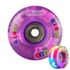 Crazy - Illumin8 LED Light Up Wheels (2-Pack) -Impala Sale Store Crazy IlluminateQuad PurpleGlitter
