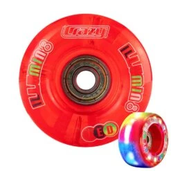 Crazy - Illumin8 LED Light Up Wheels (2-Pack) -Impala Sale Store Crazy IlluminateQuad Red