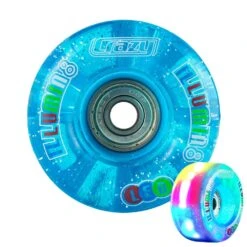 Crazy - Illumin8 LED Light Up Wheels (2-Pack) -Impala Sale Store Crazy IlluminateQuad TealGlitter