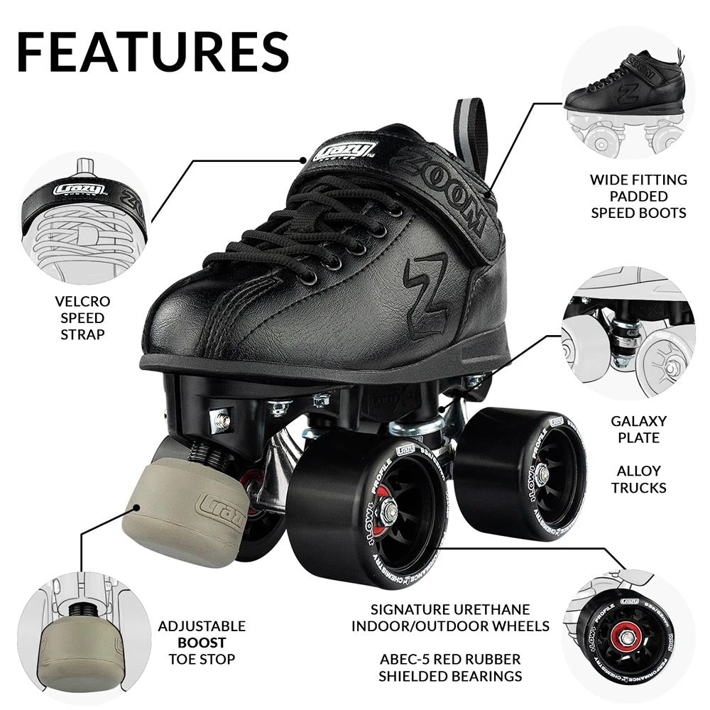 Crazy - Zoom Quad Skate Crazy - Zoom Quad Skate -Impala Sale Store Crazy Zoom Features