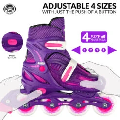 Crazy - 148 Adjustable Inline Skate - Purple Glitter -Impala Sale Store Crazy148purple 3