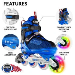 Crazy - 168 Adjustable Inline Skate - Blue -Impala Sale Store Crazy168 BlueFeatures