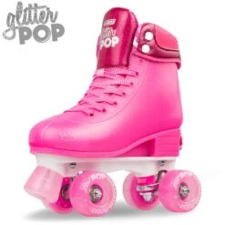 Crazy - Glitter Pop Adjustable Quad Skates - Pink