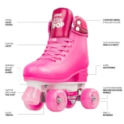 Crazy - Glitter Pop Adjustable Quad Skates - Pink -Impala Sale Store CrazyGlitterPOP Pink2