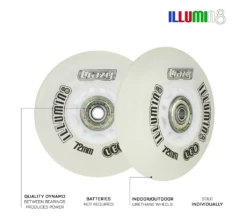 Crazy - Illumin8 Light Up LED Inline Wheel 7 Crazy - Illumin8 Light Up LED Inline Wheel -Impala Sale Store CrazyIlluminateInlineWheel White