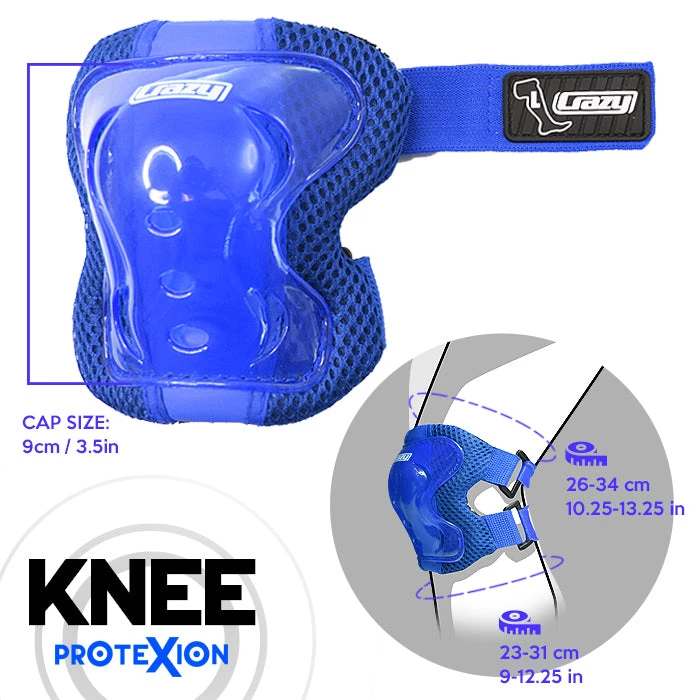 Crazy - ProteXion Kids - Tri Pack Crazy - ProteXion Kids - Tri Pack -Impala Sale Store Crazy Protexion Kids Knee Blue