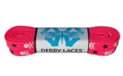 Derby Laces - Ultimate Waxed Laces -Impala Sale Store DerbyLaces HotPink WhiteSkulls BlackStars