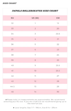 Impala Rollerskate - Pink / Yellow -Impala Sale Store Impala SizeChart 6d7cd3e9 bc06 4bbe b15f ba7fb03db3cd