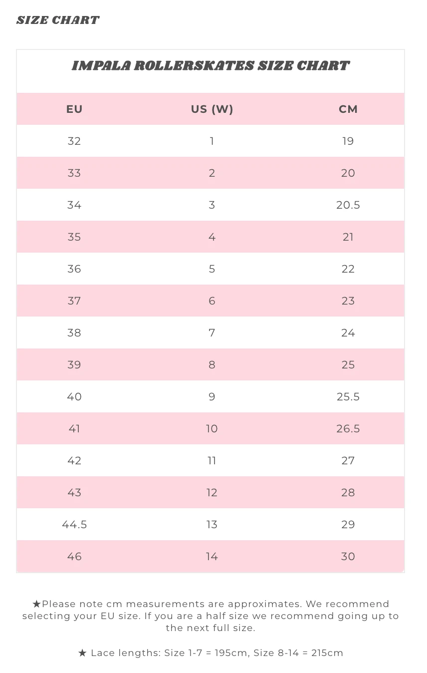 Impala Rollerskate - Holographic Impala Rollerskate - Holographic -Impala Sale Store Impala SizeChart a99277b6 27f2 4cca bf02 674a25cec169