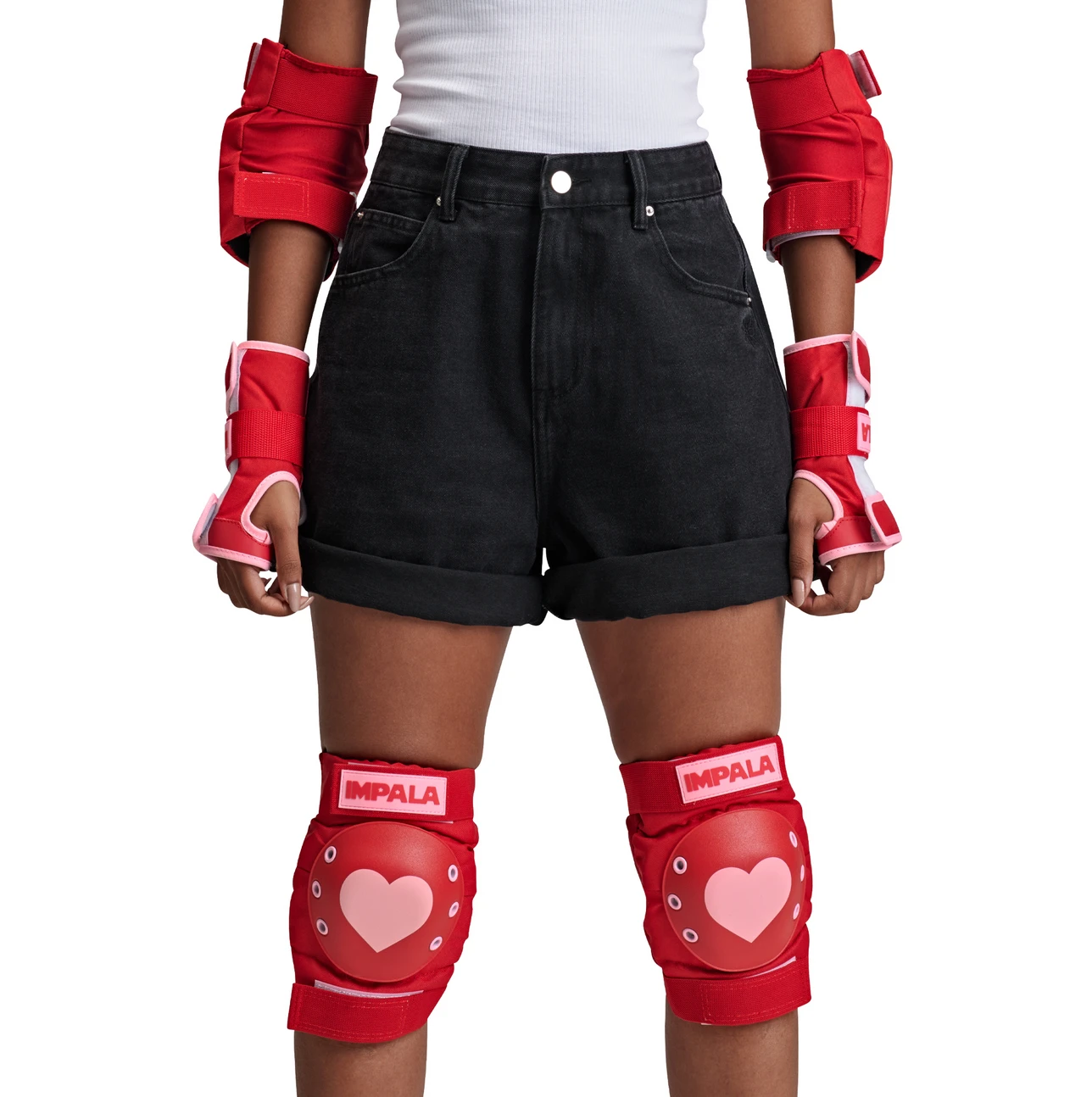 Impala Protective Set - Adult - (Red Hearts) Impala Protective Set - Adult - (Red Hearts) -Impala Sale Store ImpalaProtectivePads LoveHearts 2