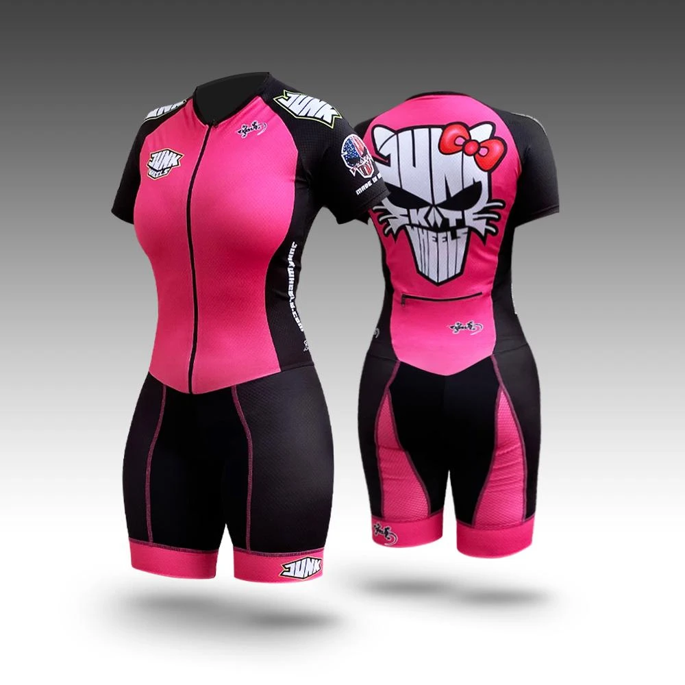 Junk - Bad Kitty - Pink Pro Racing Suit (Short Sleeve) Junk - Bad Kitty - Pink Pro Racing Suit (Short Sleeve) -Impala Sale Store JunkKitty Skinsuit SS