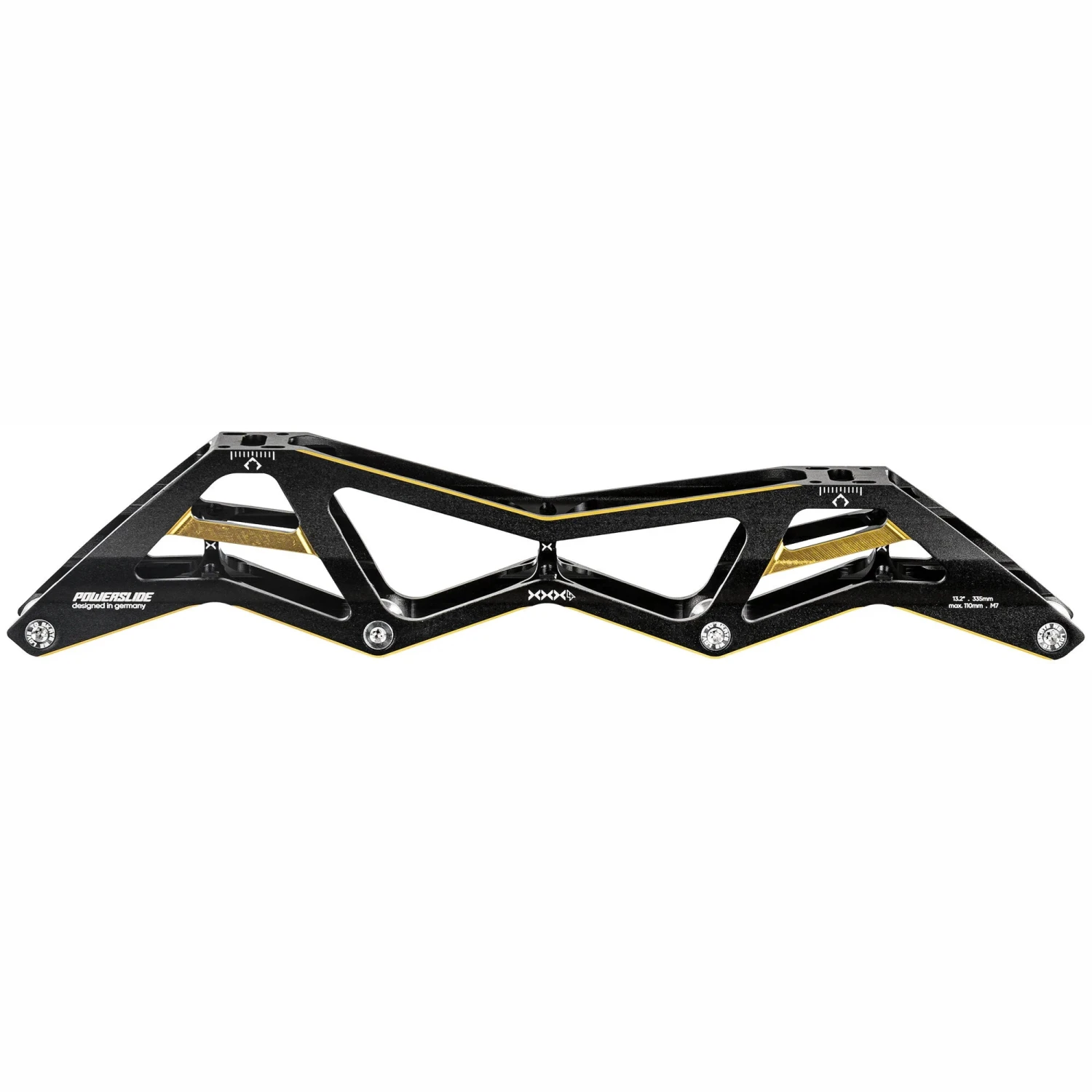 Powerslide Triple X - Inline Speed Frame - 4x110 (Black / Gold) Powerslide Triple X - Inline Speed Frame - 4x110 (Black / Gold) -Impala Sale Store