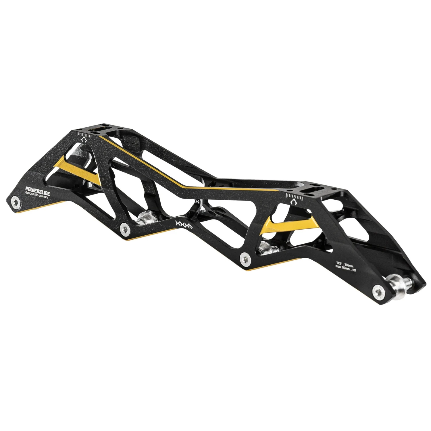 Powerslide Triple X - Inline Speed Frame - 4x110 (Black / Gold) Powerslide Triple X - Inline Speed Frame - 4x110 (Black / Gold) -Impala Sale Store