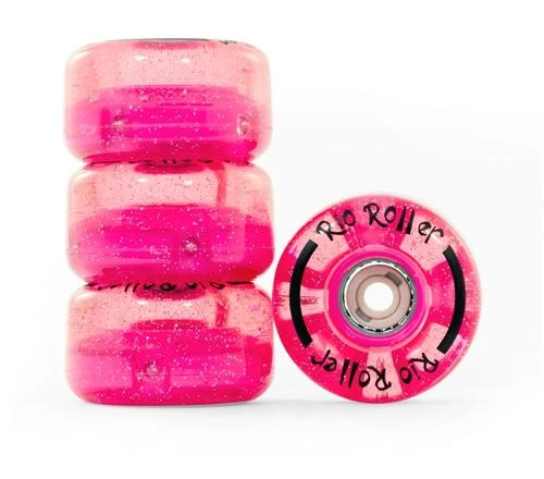 Rio Roller - Light-Up Wheels (4-pack) - Pink Glitter Rio Roller - Light-Up Wheels (4-pack) - Pink Glitter -Impala Sale Store RioRollerLightUpWheelsPinkGlitter