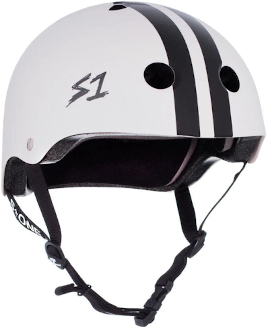 S-One Lifer Helmet - Gloss White / Black Stripes (CJ Collins Edition) S-One Lifer Helmet - Gloss White / Black Stripes (CJ Collins Edition) -Impala Sale Store S One Lifer CJCollins WhiteGloss BlackStripes