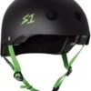 S-One Lifer Helmet - Matte Black With Bright Green Straps -Impala Sale Store S One Lifer BlackMatteGreenStrap
