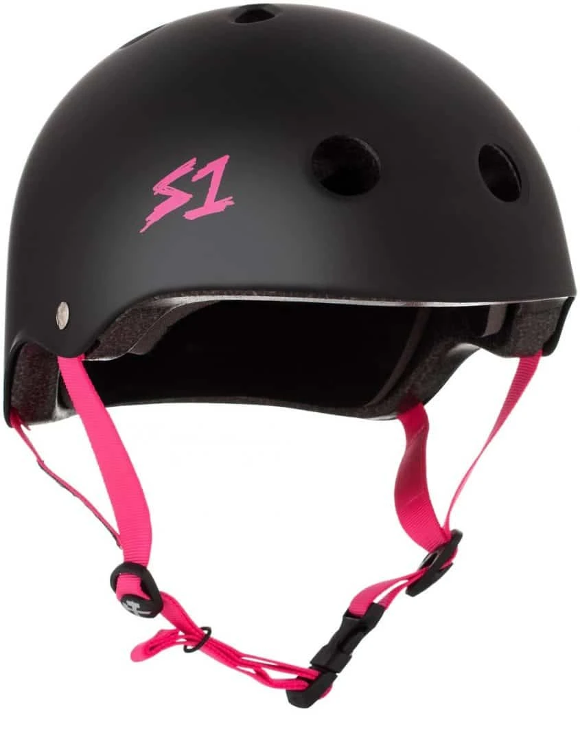 S-One Lifer Helmet - Matte Black with Pink Straps S-One Lifer Helmet - Matte Black With Pink Straps -Impala Sale Store S OneLifer MatteBlackPinkStraps 1