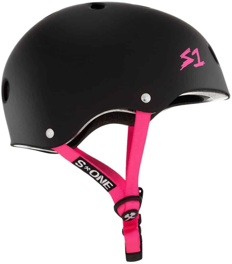 S-One Lifer Helmet - Matte Black with Pink Straps S-One Lifer Helmet - Matte Black With Pink Straps -Impala Sale Store S OneLifer MatteBlackPinkStraps 2