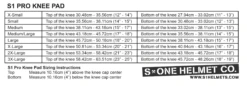 S-One Pro Knee Pad (Gen III) 4 S-One Pro Knee Pad (Gen III) -Impala Sale Store S OnePadsSizeChart