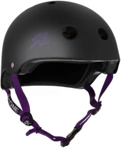 S-One Lifer Helmet - Matte Black With Purple Straps (AUS/NZ Certified)