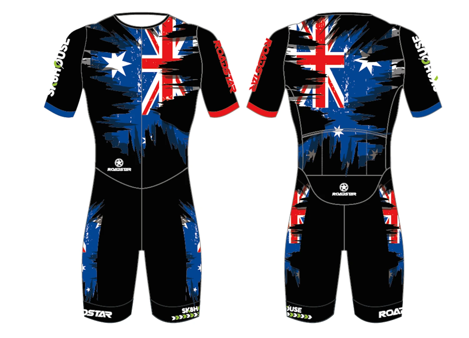 Sk8House - AUS Flag Design - Pro Aero Skin Suit Sk8House - AUS Flag Design - Pro Aero Skin Suit -Impala Sale Store Sk8House AUFlagSkinSuit Aero
